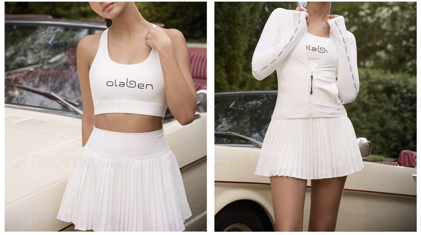 Áo thun dài tay cổ tròn hở lưng phối quần short hồng neon