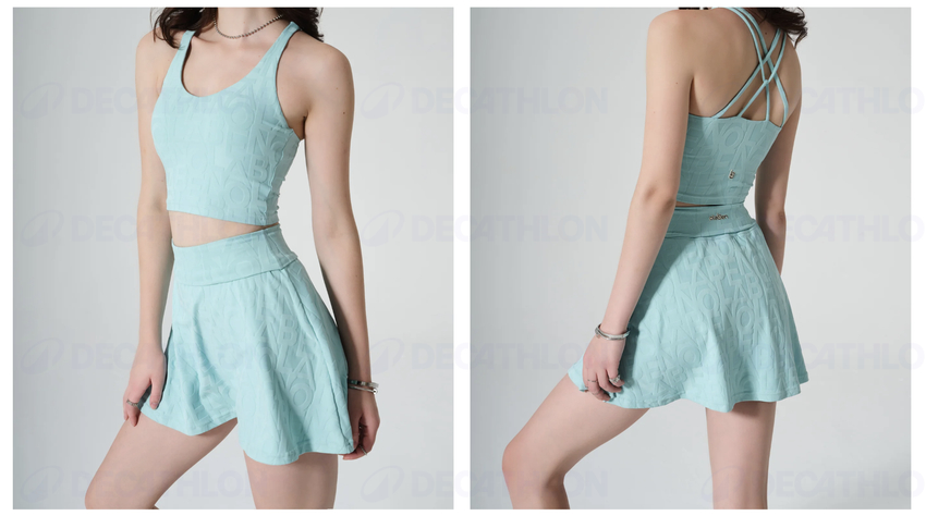 Váy polo không tay xanh dương có quần trong