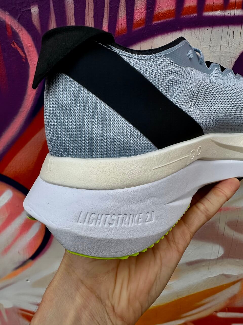 Heel of adidas running shoe