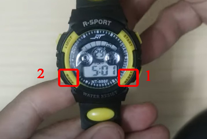 Ấn nút RESET (nút D) -> Ấn nút MODE (nút C) để hoàn thành việc cài đặt