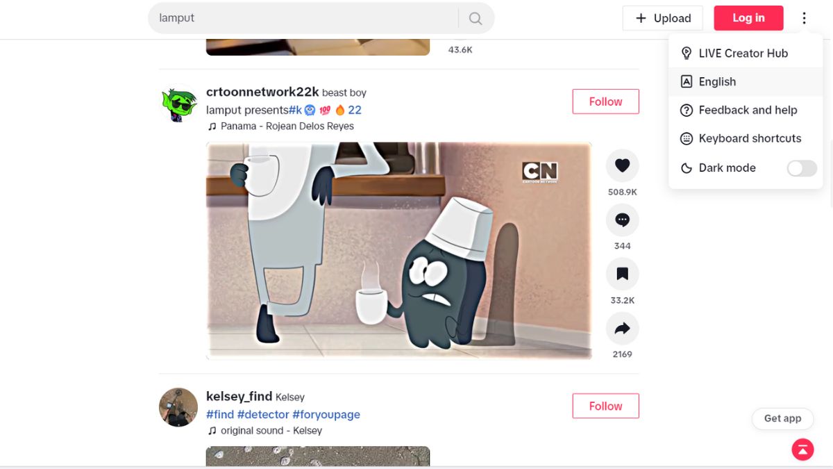Cách thay đổi ngôn ngữ TikTok trên máy tính bước 2