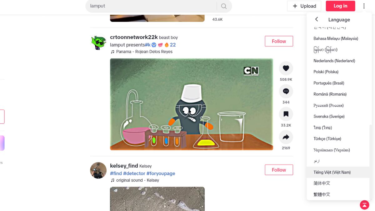 Cách thay đổi ngôn ngữ TikTok trên máy tính bước 3