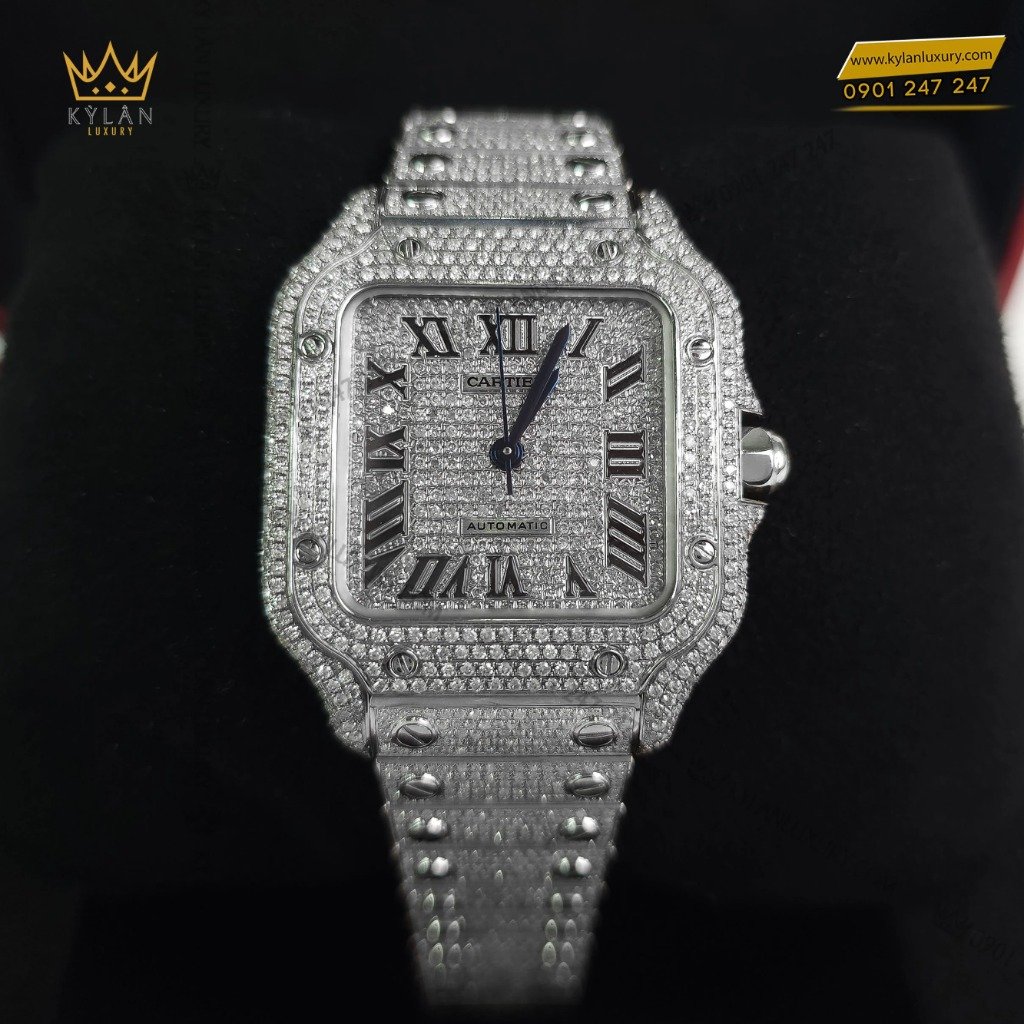 Đồng hồ Cartier Santos De Cartier Medium Size Custom Diamond