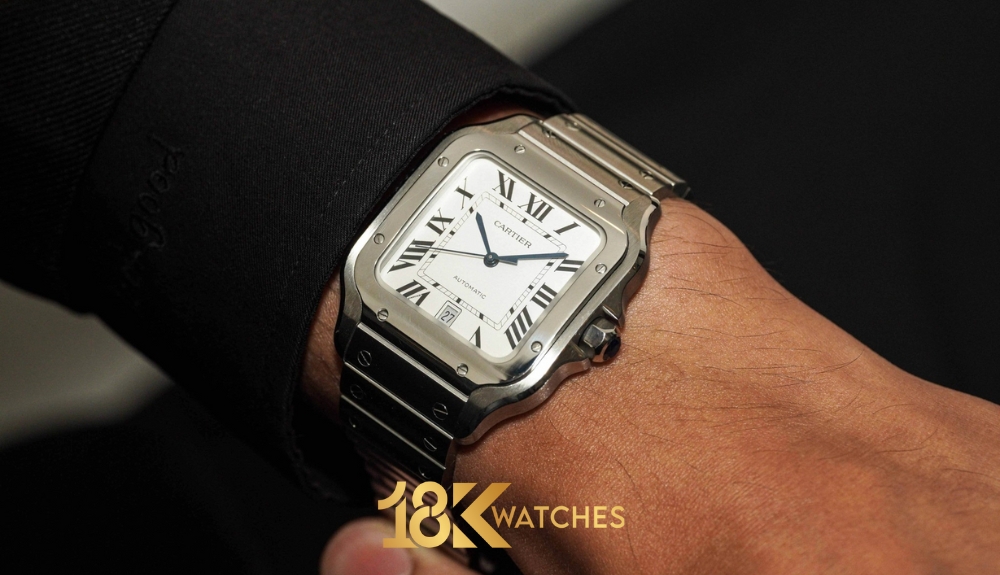 Mẫu đồng hồ Cartier mặt vuông nam Santos WSSA0018