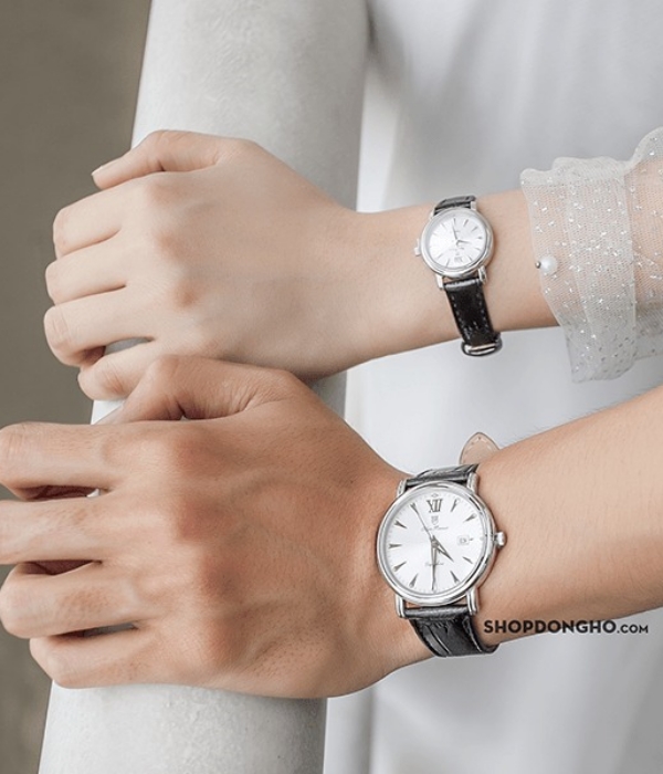 Hình ảnh Đồng Hồ Đôi Olym Pianus OP130-07MS-GL-T - OP130-07LS-GL-T Dây Da Mặt Tròn Pin Quartz SHOPDONGHO.com