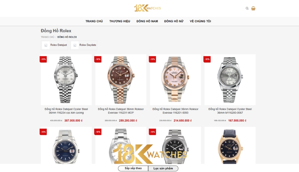 18K Watches VN - Địa chỉ chuyên cung cấp đồng hồ Rolex chính hãng với mức giá cạnh tranh nhất thị trường