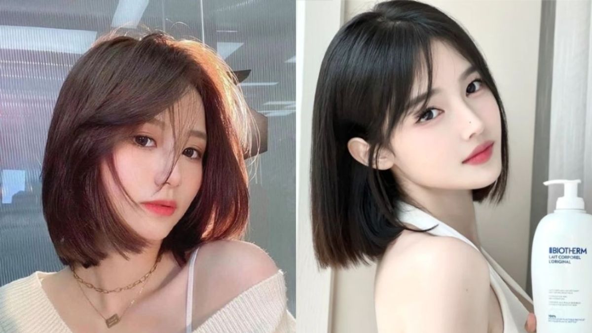 Kiểu tóc ngắn cho nữ mặt tròn mái chéo