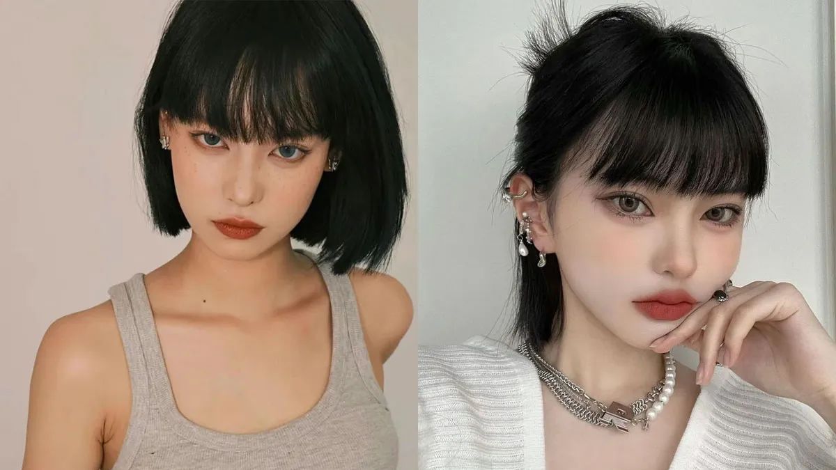 Kiểu tóc ngắn nữ mặt tròn mái bằng