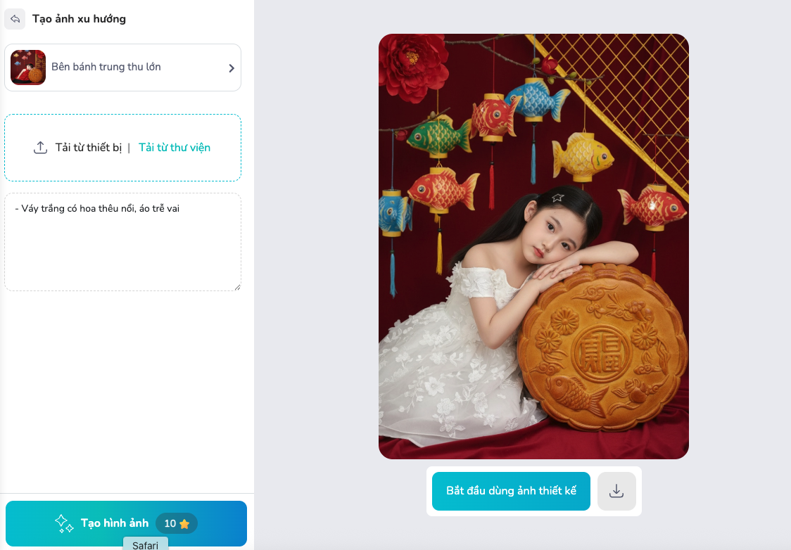 Tạo ảnh Trung thu từ hình chính mình bằng Penci AI miễn phí, được cài sẵn prompt, câu lệnh