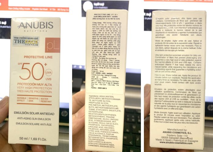 Review thành phần kem chống nắng Anubis