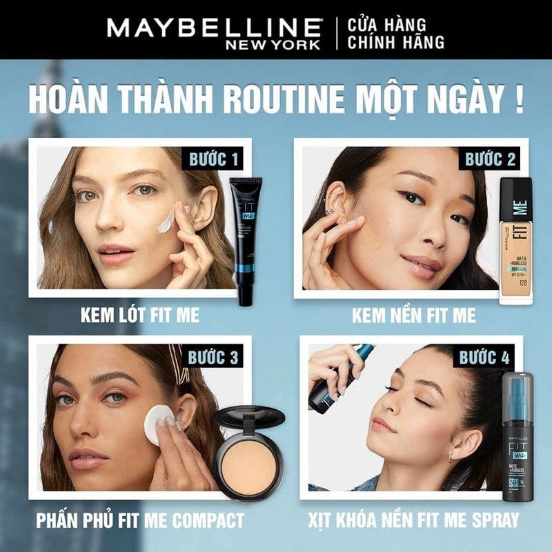 thegioiskinfood.com - Kem Nền Kiềm Dầu, Cho Lớp Nền Mịn Lì Tự Nhiên Maybelline Fit Me Matte Poreless Foundation 30ml