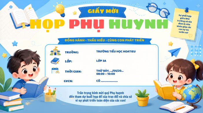 Mẫu giấy mời họp phụ huynh cuối học kì II