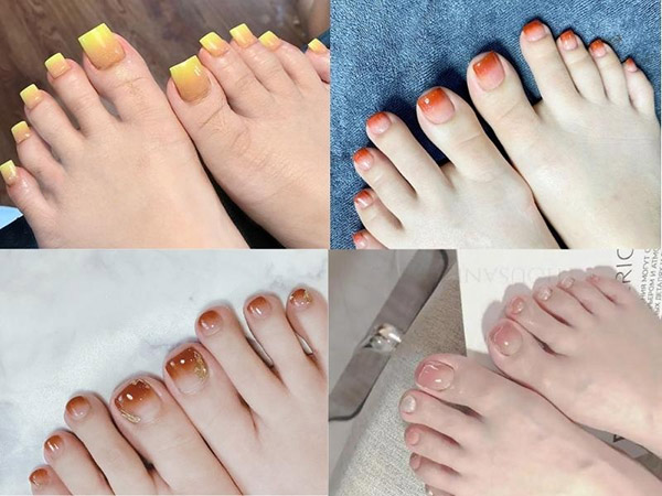 Móng chân màu ombre đẹp