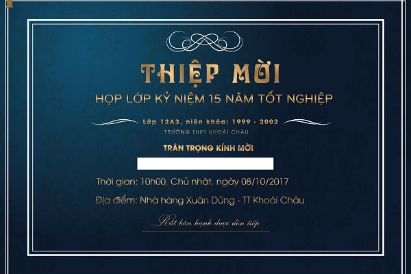 Mẫu giấy mời họp lớp 2022