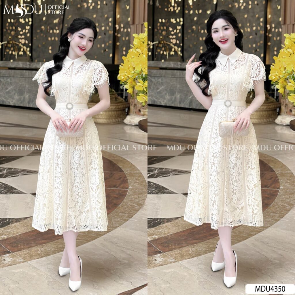 Đầm Yếm Công Sở Phối Nút