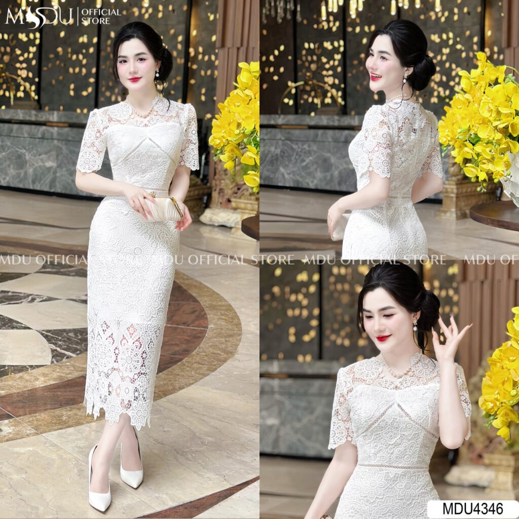 Đầm Yếm Công Sở Phối Ren