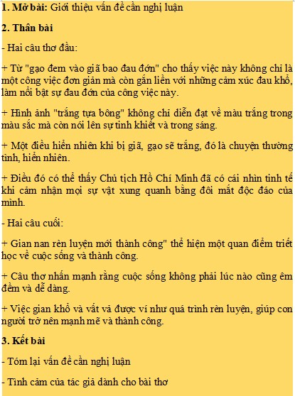 Phân tích bài Nghe tiếng giã gạo của Hồ Chí Minh