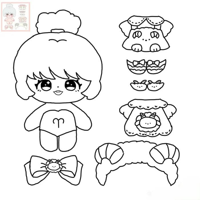 paper doll búp bê giấy tô màu