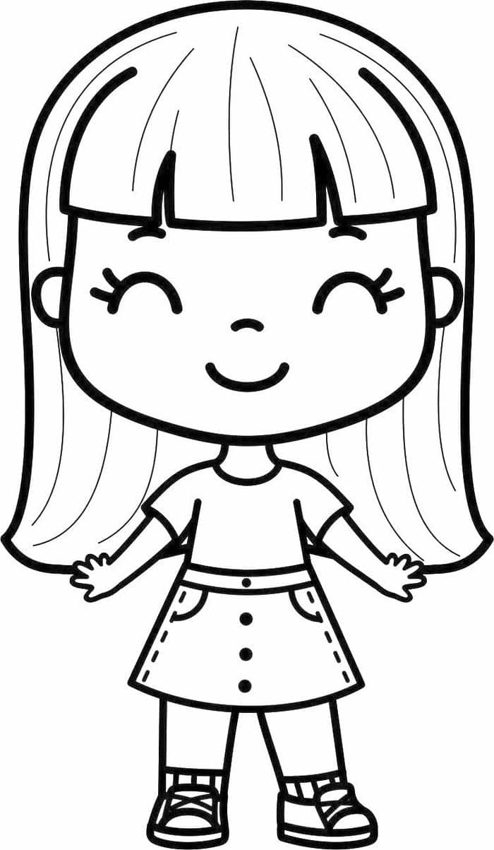 chibi búp bê giấy tô màu