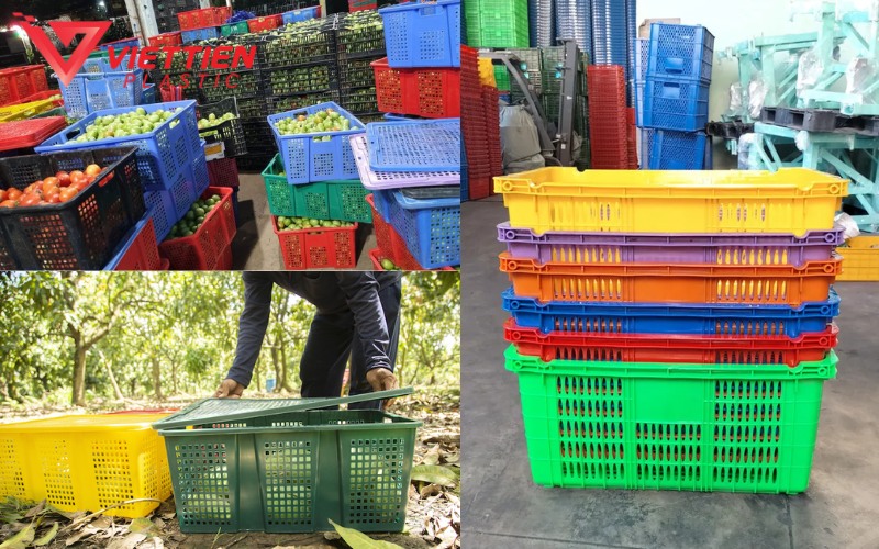 Sọt trái cây có thể dễ dàng xếp chồng lên nhau, tiết kiệm diện tích
