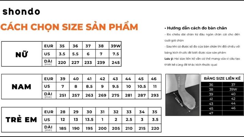 Cách chọn size sandals phù hợp