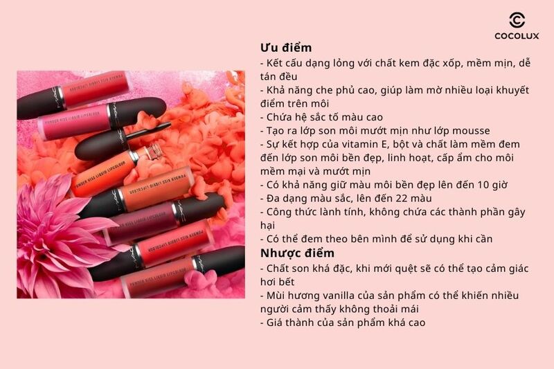 Ưu điểm và nhược điểm của son kem MAC Powder Kiss Liquid Lipcolour