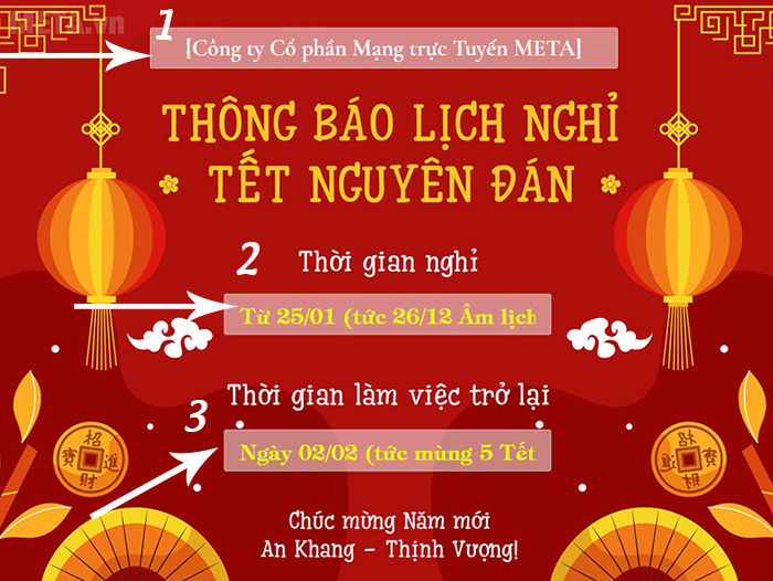 Thông báo lịch nghỉ Tết 2022 Nhâm Dần
