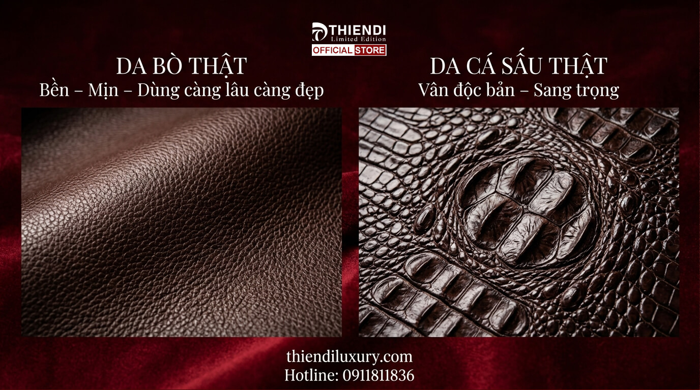 Các Loại Thắt Lưng Da Nam Bản Nhỏ Phổ Biến theo chất liệu