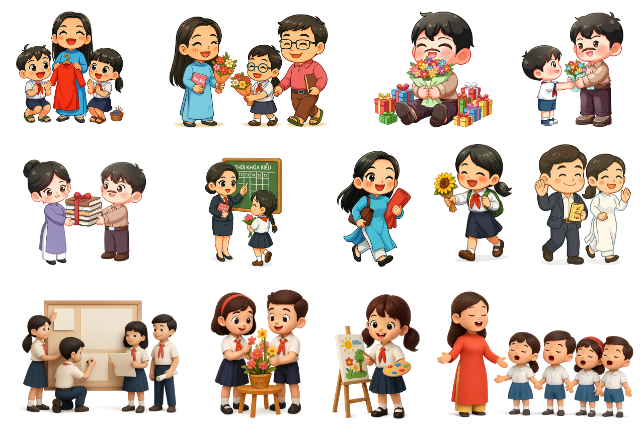 Hình ảnh, đồ hoạ chúc mừng ngày 20/11 Nhà giáo Việt Nam đẹp, ý nghĩa được vẽ tay độc quyền bởi Penci