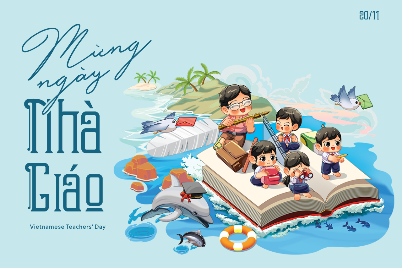 Hình ảnh, đồ hoạ chúc mừng ngày 20/11 Nhà giáo Việt Nam đẹp, ý nghĩa được vẽ tay độc quyền bởi Penci
