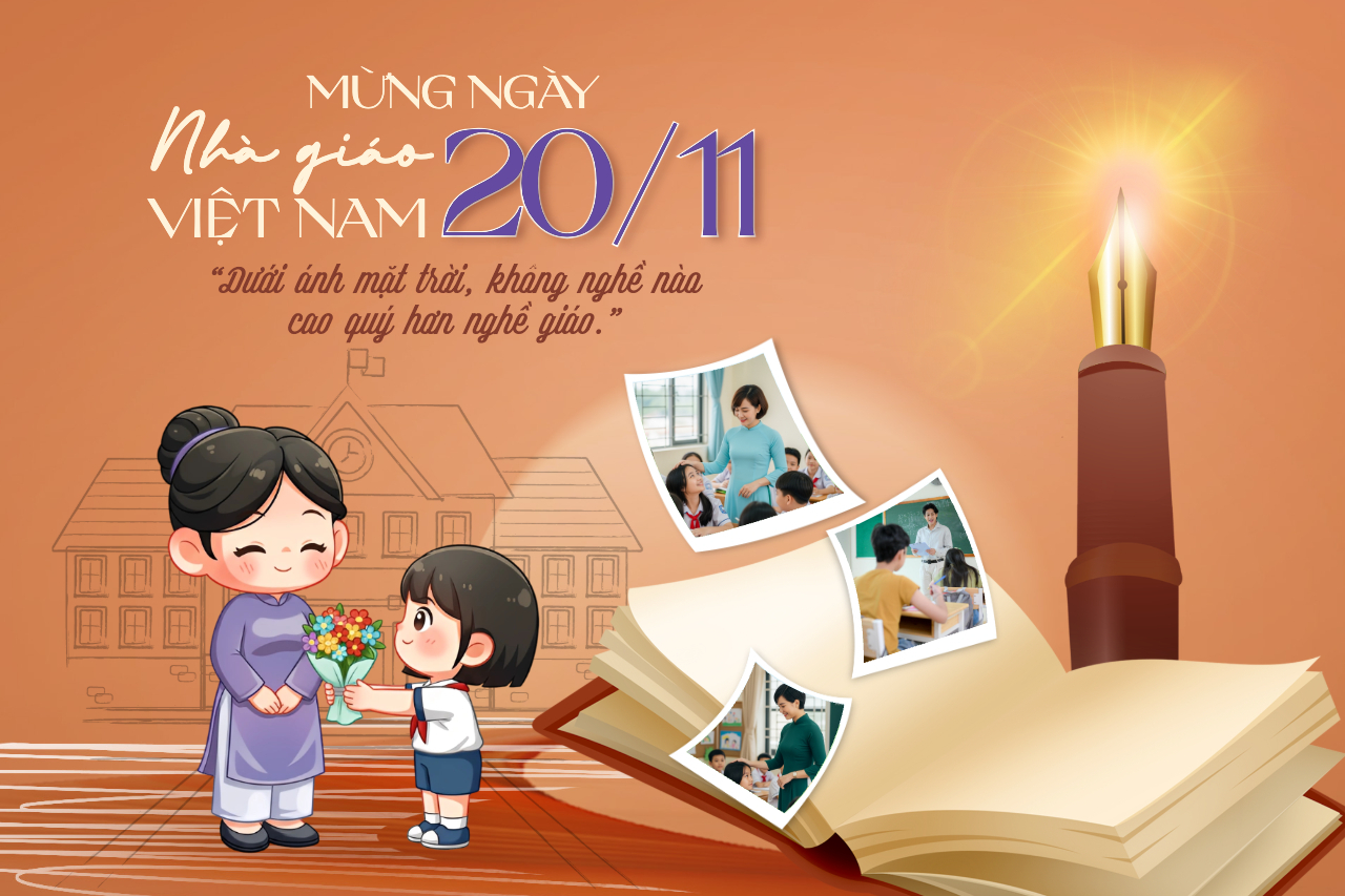 Hình ảnh, đồ hoạ chúc mừng ngày 20/11 Nhà giáo Việt Nam đẹp, ý nghĩa được vẽ tay độc quyền bởi Penci