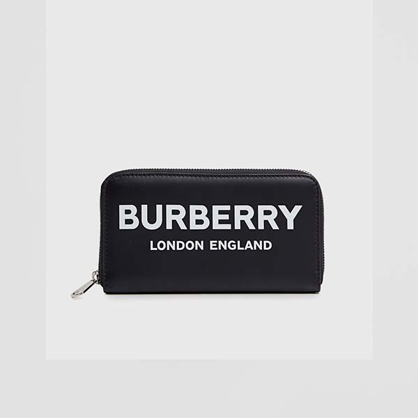 Ví nam Burberry Black Leather Zip Around siêu cấp