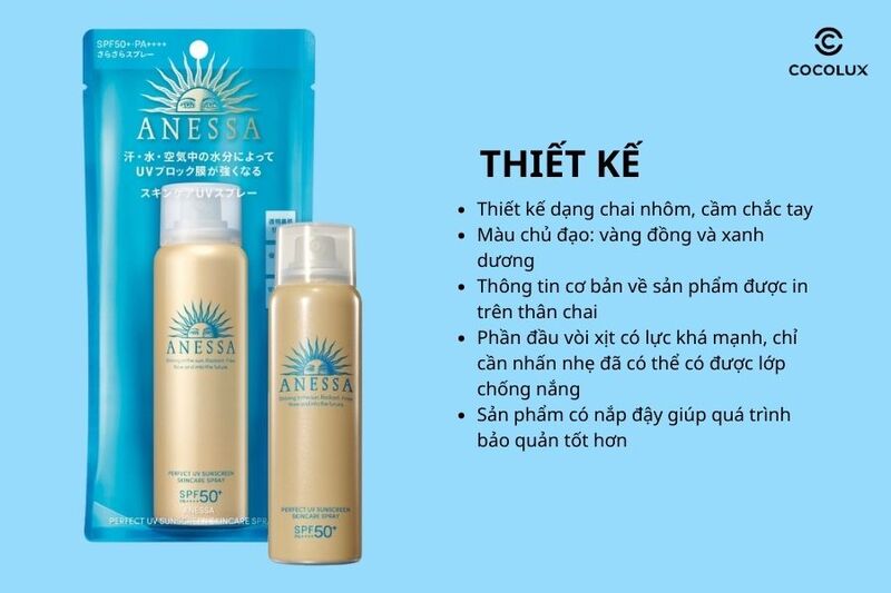 Thiết kế của xịt chống nắng Anessa