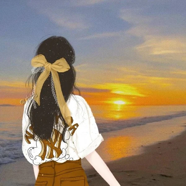 Hình ảnh gái anime quay đầu dịu dàng