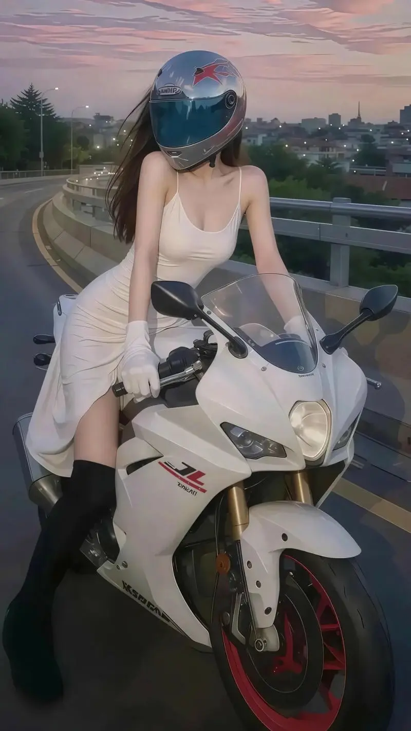 Ảnh gái xinh ngồi xe độ phong cách thiếu nữ lái môtô cá tính