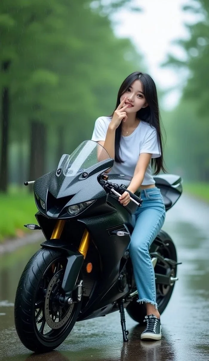 Bộ ảnh gái ngồi xe độ, phong cách cá tính