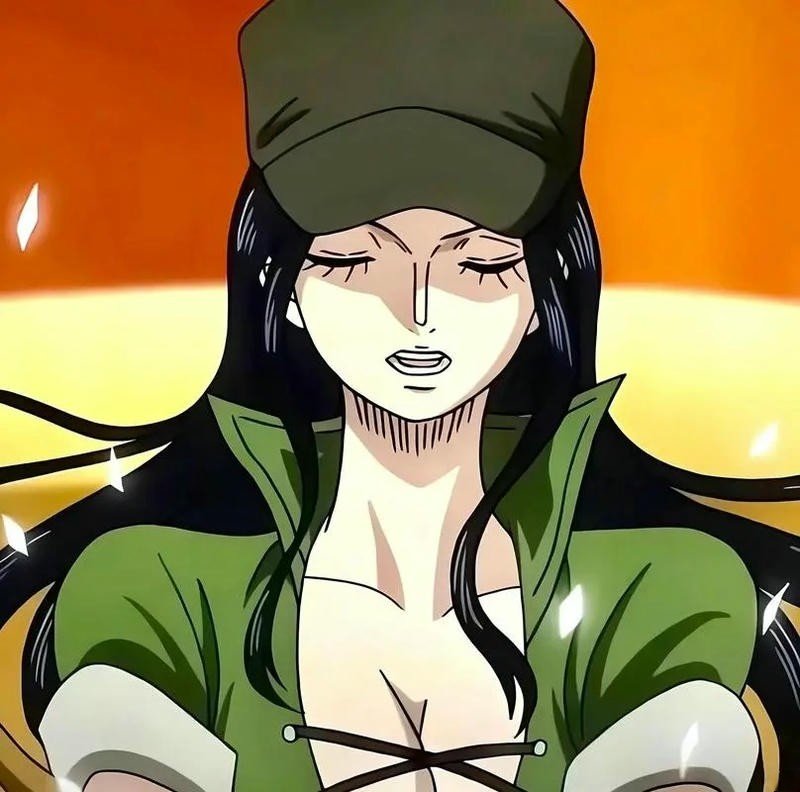 Nico Robin Dressrosa mặc váy xanh đội mũ dễ thương xinh xắn