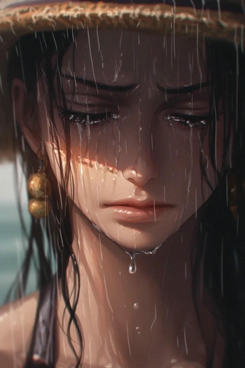 Ảnh Nico Robin cận mặt với mái tóc ướt đầy cuốn hút