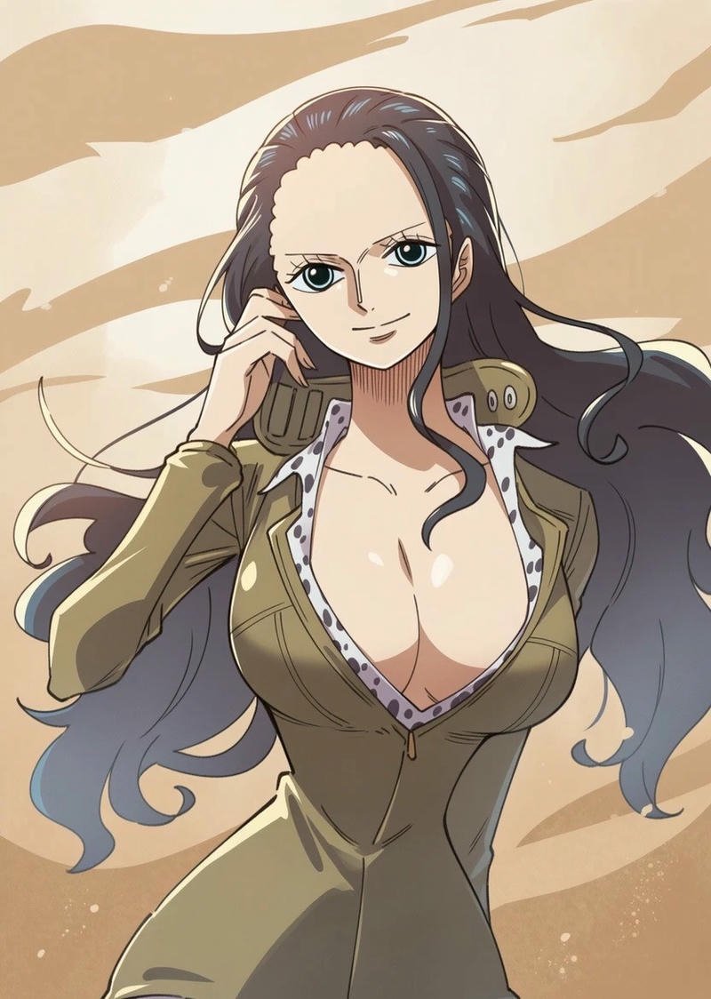 Ảnh Nico Robin đeo kính mặc đồ công sở vẻ đẹp trí tuệ