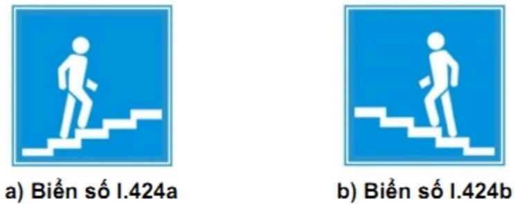 Biển báo I.424 (a,b) “Cầu vượt qua đường cho người đi bộ”
