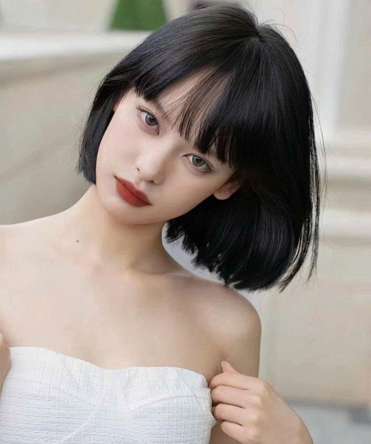 Cắt tóc bằng ngắn kết hợp mái dày