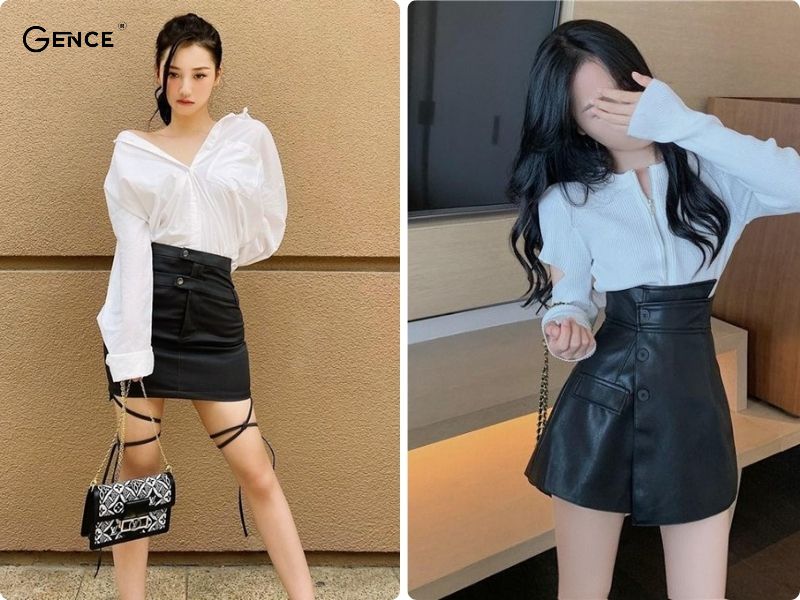 Kiểu dáng chân váy da phù hợp giúp tôn dáng hiệu quả
