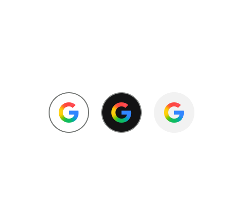 Nút Đăng nhập bằng Google hình chữ nhật có giao diện tối
