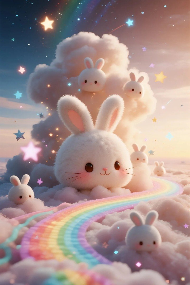 Hình thỏ hoạt hình đáng yêu làm avatar