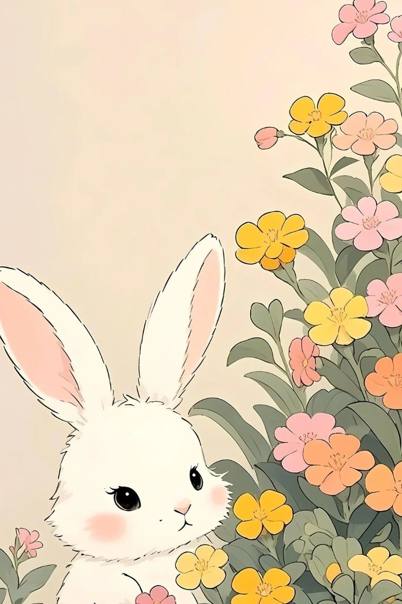 Hình thỏ cute với thiết kế đơn giản đẹp mắt