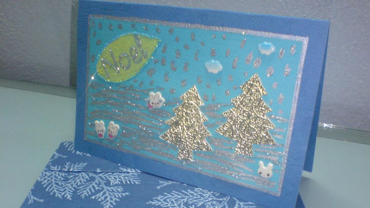 Thiệp Noel được trang trí bông tuyết đẹp