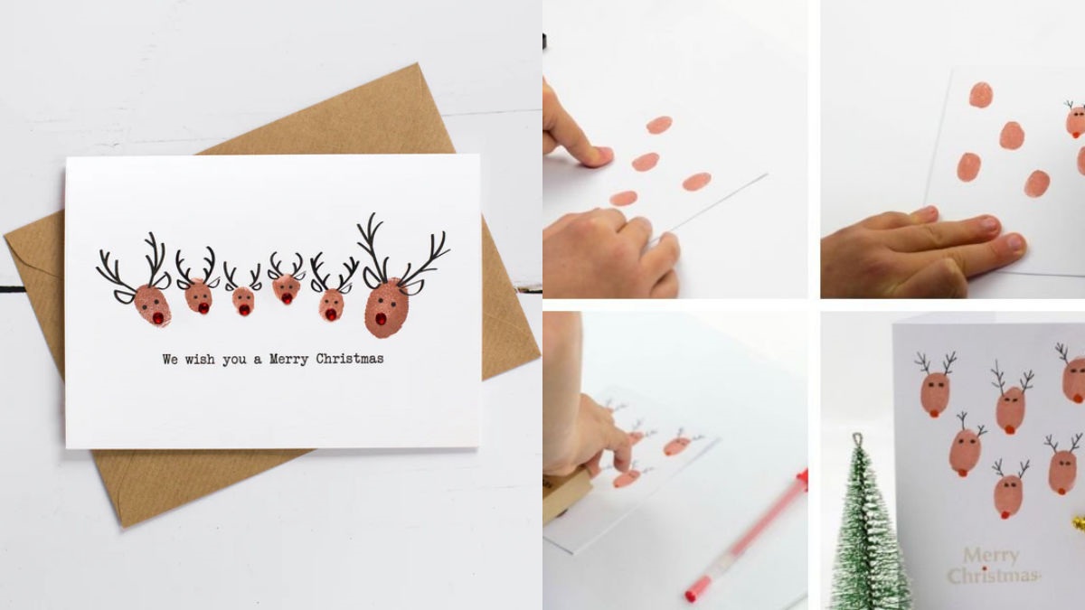 Thiệp Noel bằng vân tay độc đáo
