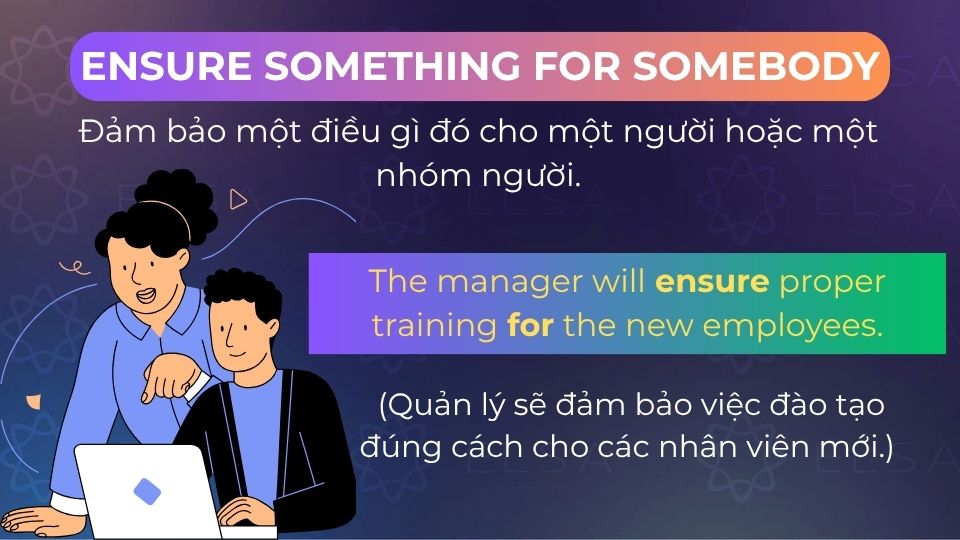 Câu ví dụ ensure for