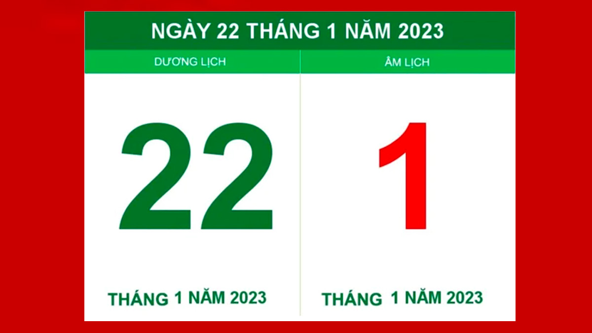 Ngày 1/1/2023 âm là ngày bao nhiêu dương?