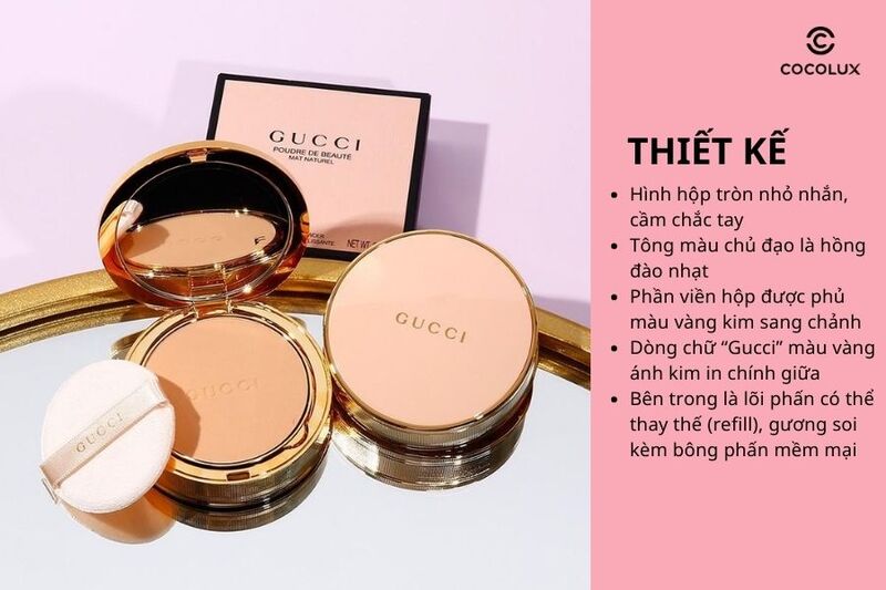 Thiết kế của phấn phủ Gucci Poudre De Beauté Mat Naturel